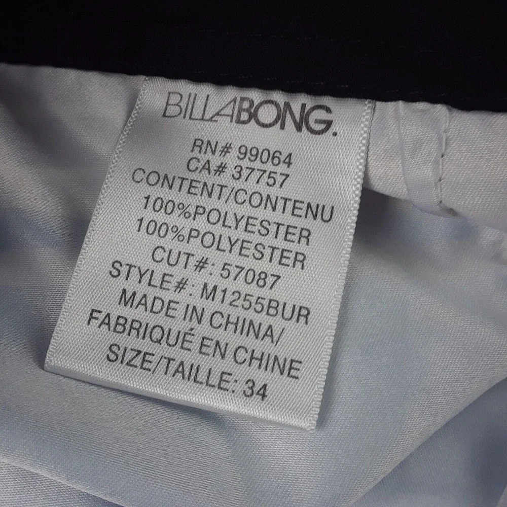 Billabong Shorts Mens 34 Striped Logo Gray Blue White Board Shorts - Picture 7 of 12
